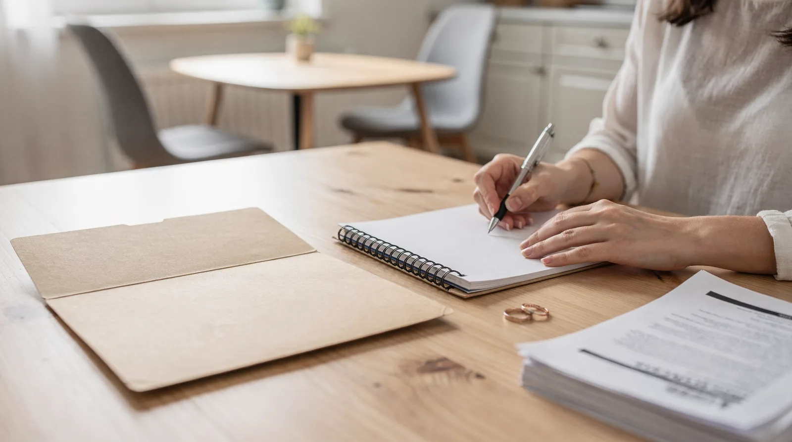 Checklist and notebook used to prepare for a first counseling session